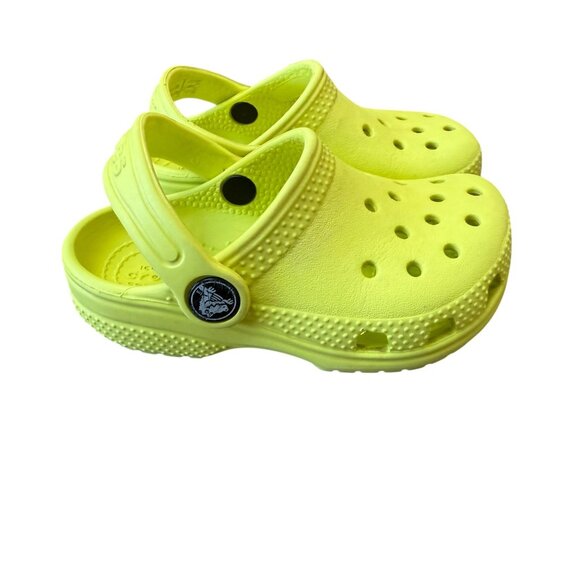 Crocs Littles Clogs Bright Yellow Toddler Infant Baby Size 7 - Picture 4 of 6